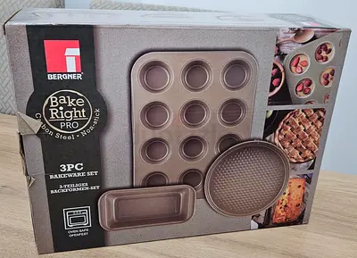 Bergner Bake Right Pro 3-piece Non-stick Bakeware Set - New in Box