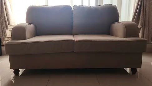 Two-seater beige sofa in great condition, urgent