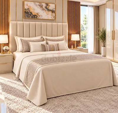 New king bed upholstered bed with double bed headboard storage bed and light beige king size bed