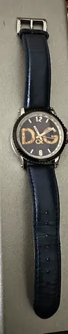 D&G women's wristwatch with navy leather strap — preowned