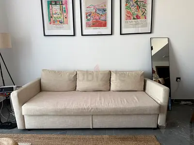 IKEA 3-Seater FRIHETEN Sofa Bed with Storage – Beige