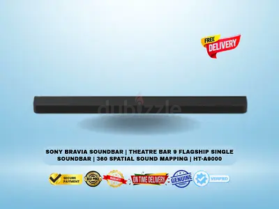 Sony BRAVIA Soundbar | Theatre Bar 9 Flagship Single Soundbar | 360 Spatial Sound Mapping | HT-A9000