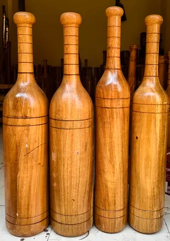 Vintage Wooden Clubs (Mudgar) for Strength & Mobility - 6 kgs 2 pcs,9 kgs - 2 pcs ,10 kgs - 1 pc