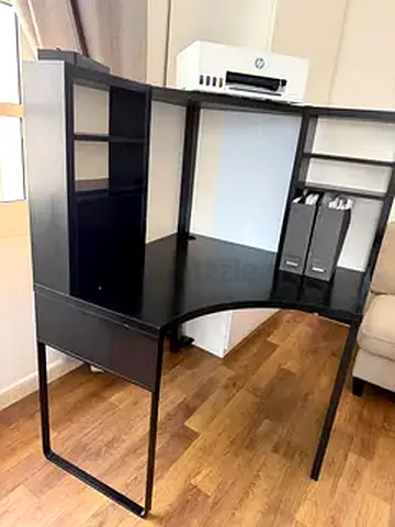 Corner workstation, black