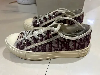 Pre-owned Dior canvas low-top sneakers, size approx EU 38-39