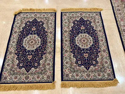 Pair of matching Persian-style runner rugs - navy, excellent condition