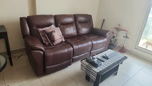 Brown 3-seater Leather Recliner Sofa in very Good Condition