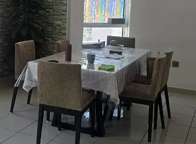 Solid Malaysian Wood Dining Table & 6 Chairs