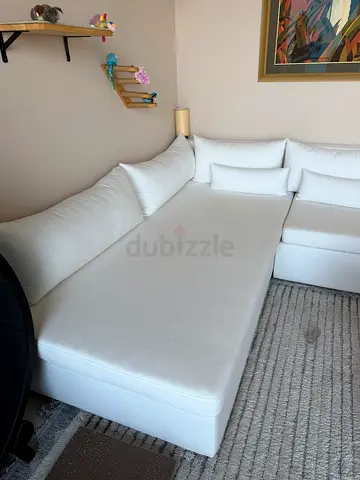The Bowery Company L-Shaped Sofa 270x220cm White