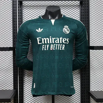 Real Madrid Long Sleeve Football Jersey - Green, different sizes available