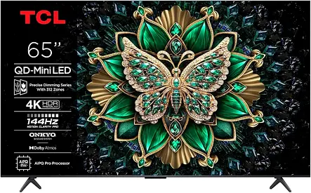 TCL C69K Series Smart TV QD-MiniLED 4K 65" 65C69K 144Hz Onkyo 2.1 Audio Dolby Vision IQ & Atmos Goog
