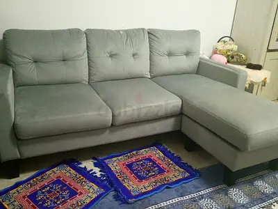 Grey L-shaped Sofa with Chaise - Really good Condition