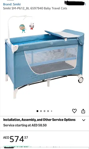 Smiki portable baby travel cot / playpen- blue