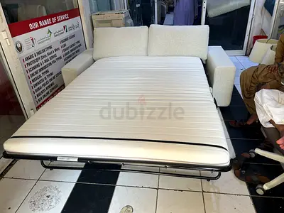 fabric 2-seater sofa bed with pull-out mattress