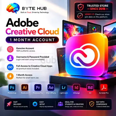 Genuine Adobe Creative Cloud 1 Month Account | Full Warranty