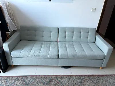IKEA LANDSKRONA 3-seater sofa bed, light green, like new