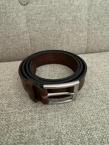 Barkers Brown leather belt with silver buckle - NZ made