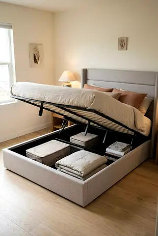 Modern style 160*200 queen size light gray colour with storage.