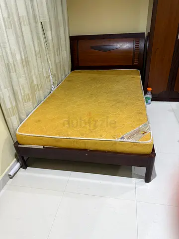 Bed with mattress