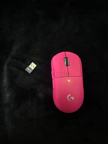 Pink Logitech g pro 2 Wireless Mouse with USB Receiver