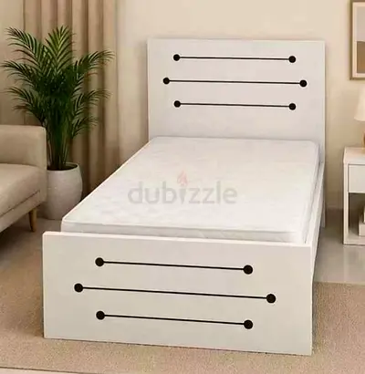 New Single Bed Wood With Mattress