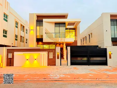 Luxury new villa for sale in Muwaihat 1 – Ajman | Modern design and spacious areas, electricity, water and air conditioning included