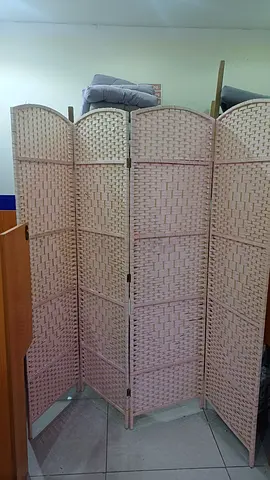 4-panel Wicker Room Divider / Folding Privacy Screen