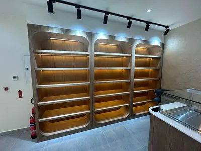 Display shelves with LED lightening
