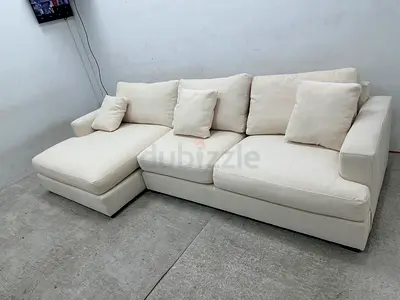 Perfect condition pottery barn beige color lshape sofa