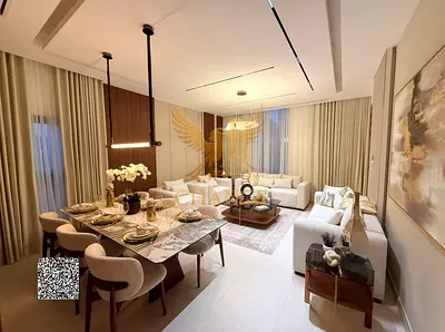 Luxury Villa for Sale in Al Helio – Ajman | 5 Master Bedrooms + Majlis + 2 Living Rooms + Roof Terrace (Registration Fees Included)