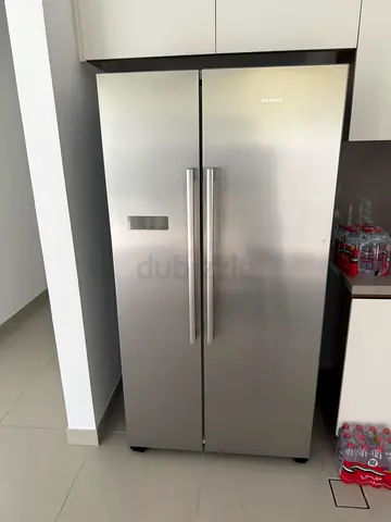 Siemens Stainless Steel Side-by-Side Fridge - Good Condition