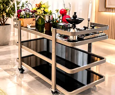 "Luxury Coffee & Tea Serving Trolley – Custom Made"