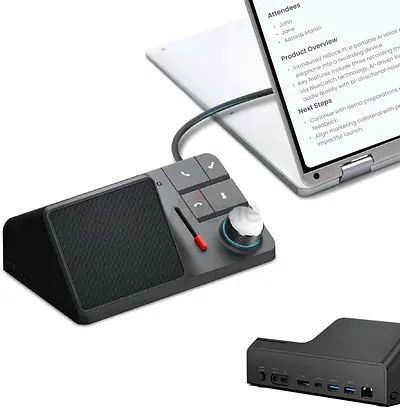 HiDock H1E AI Voice Recorder, 1000 Hrs Voice Recording, Free AI Transcription & Summarization, Suppo