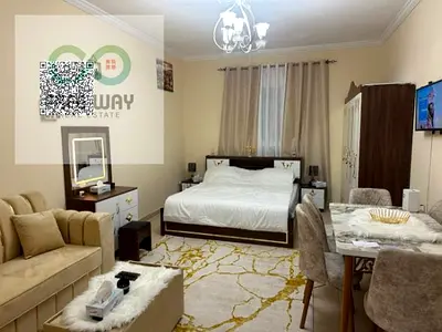Furnished studio for rent in Al-Yasmeen Towers Semi-separate kitchen