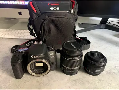 Canon 77D with lenses and bag