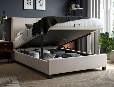 Modern style 160*200 queen size upholstered bed with storage.