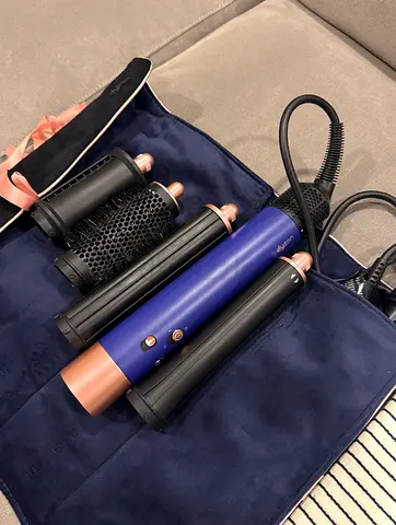Dyson-style multi-styler hair tool with round brush attachments