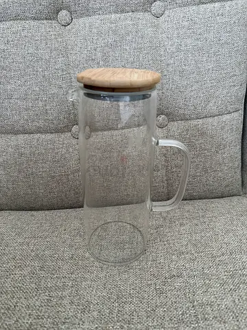 Glass water pitcher with Wooden Lid - 1L