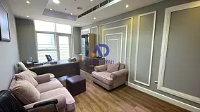 An office featuring high-end, stylish finishes and ready for immediate occupancy. It boasts a spacio