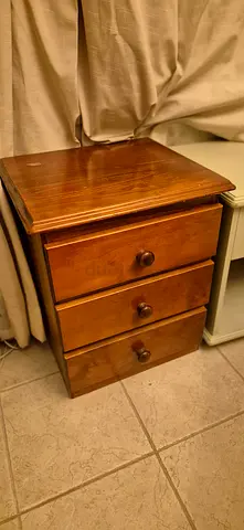 Solid Timber 3-Drawer Bedside Table