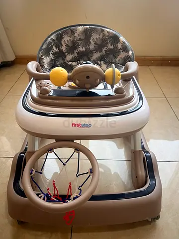 FirstStep adjustable baby walker with toy tray and seat