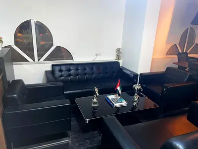 Black Leather Sofa Set - 3 Seater + 2 Armchairs in Good Condition