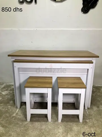 Delfi Kitchen Island with 2 Stools