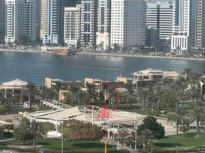 Spacious 1BR Apartment for Annual Rent in Al Majaz 2 with Sea View, Chiller Free, Large Living Room