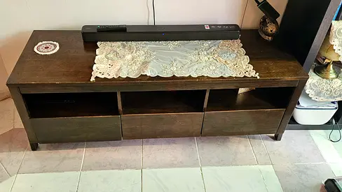 Solid wood TV unit