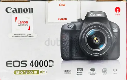 Canon EOS 4000D DSLR with EF-S 18-55mm III Kit - Boxed
