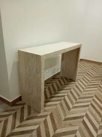 Luxury Travertine Console Table with Minimalist Block Design
