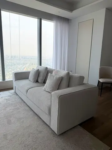 3-Seater Sofa - Light Grey Textured Fabric, Deep Seats
