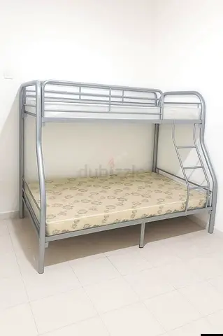 Metal Bunk Bed (Double on Bottom) with Ladder brand new