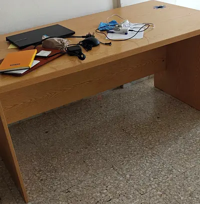 Solid wood office desk - simple rectangular design, good condition